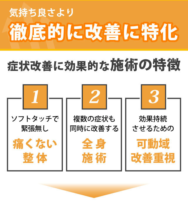 症状改善に効果的な施術の特徴