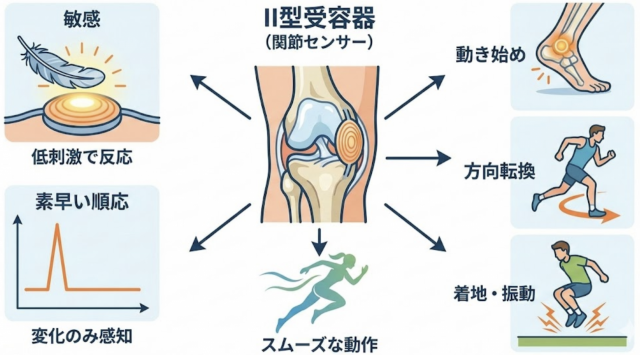 関節運動反射　受容器　センサー