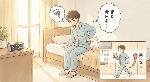 腰痛　朝のみ