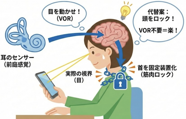 前庭動眼反射　抑制　小脳　VOR